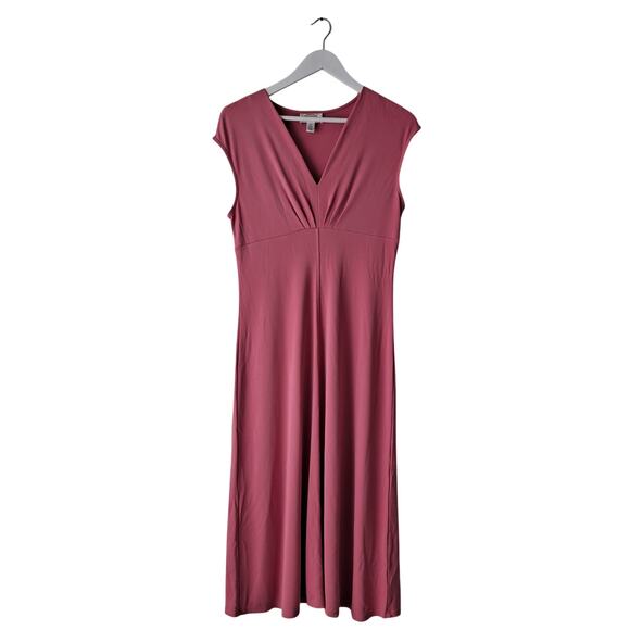 Talbots A-Line Dress Sleeveless Empire Waist A-Line Midi Pink Womens Size 12 - Picture 1 of 10